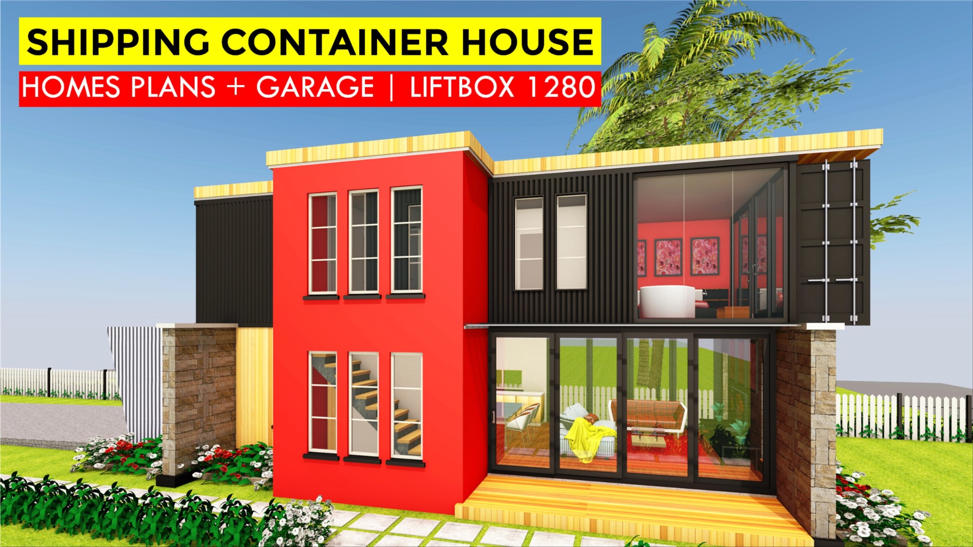 Modular Shipping Container Prefab 3 Bedroom House Design with Floor Plans | LIFTBOX 1280