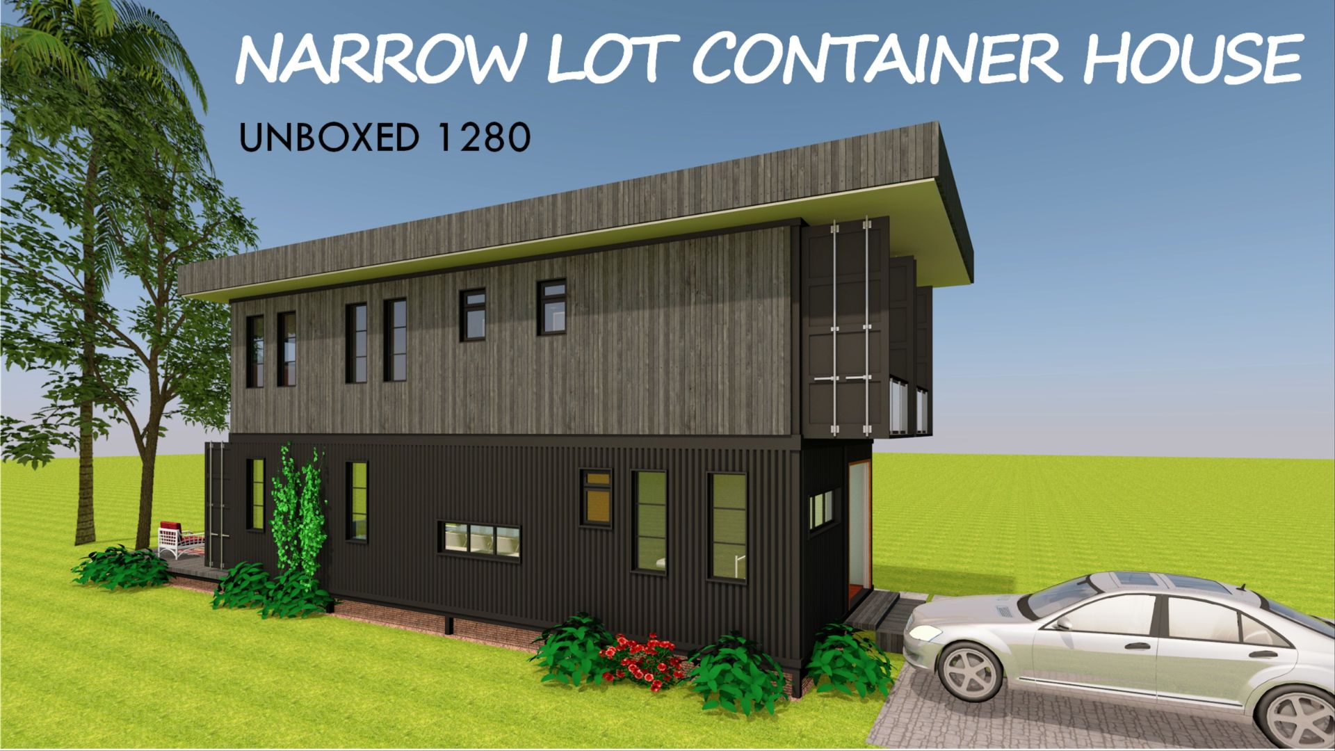 Shipping Container House Design Floor Plans for a Narrow Lot- UNBOXED 1280