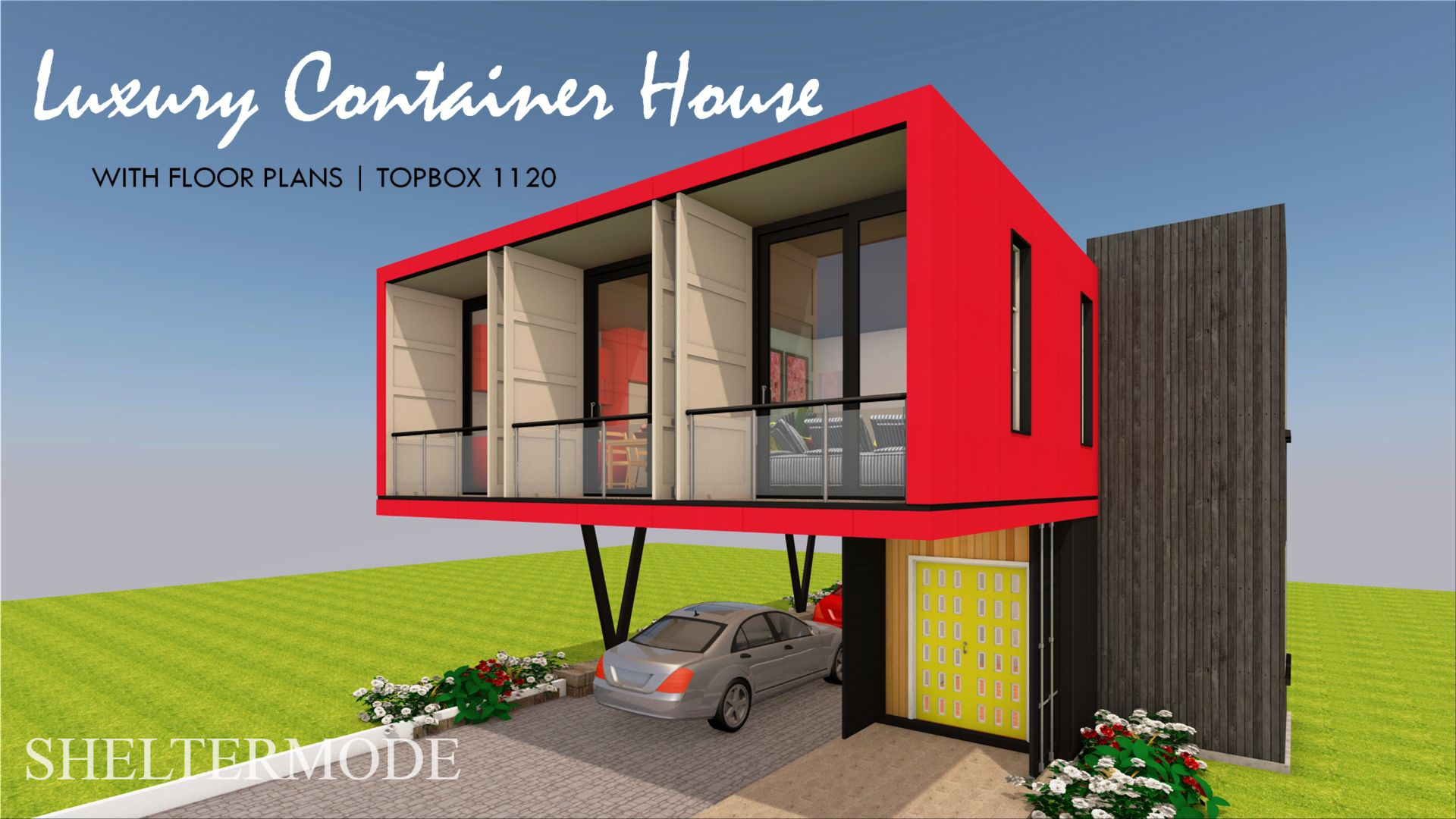 Shipping Container 3 Bedroom House Design with Floor Plans | TOPBOX 1120.